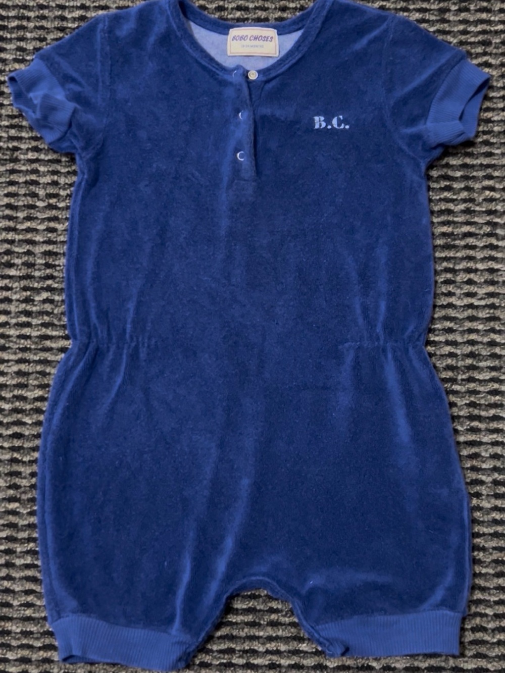 Bobo Choses Blue Terry Romper